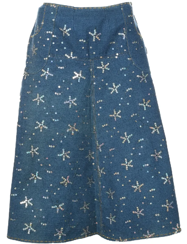New Season Series A-Line Denim Skirt - M
