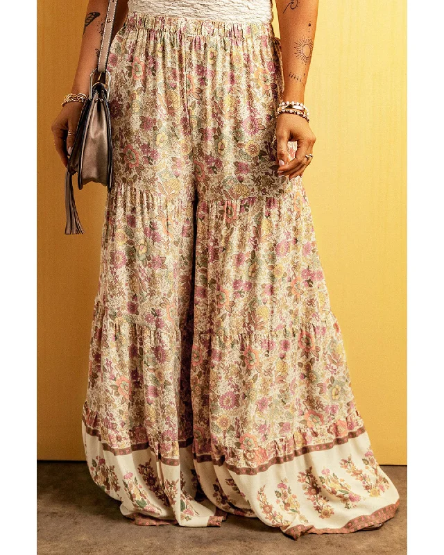 Cozy Sweaters Azura Exchange Boho Floral Patchwork Wide Leg Pants - L