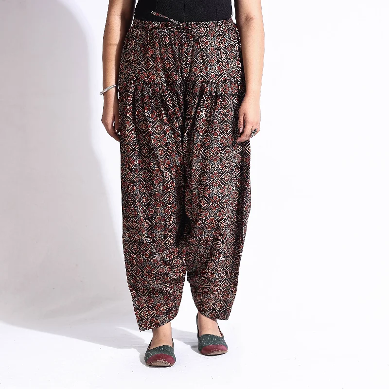 Sports Yoga Style Multicolor - Ajrakh Block Printed Cotton Elasticated Salwar