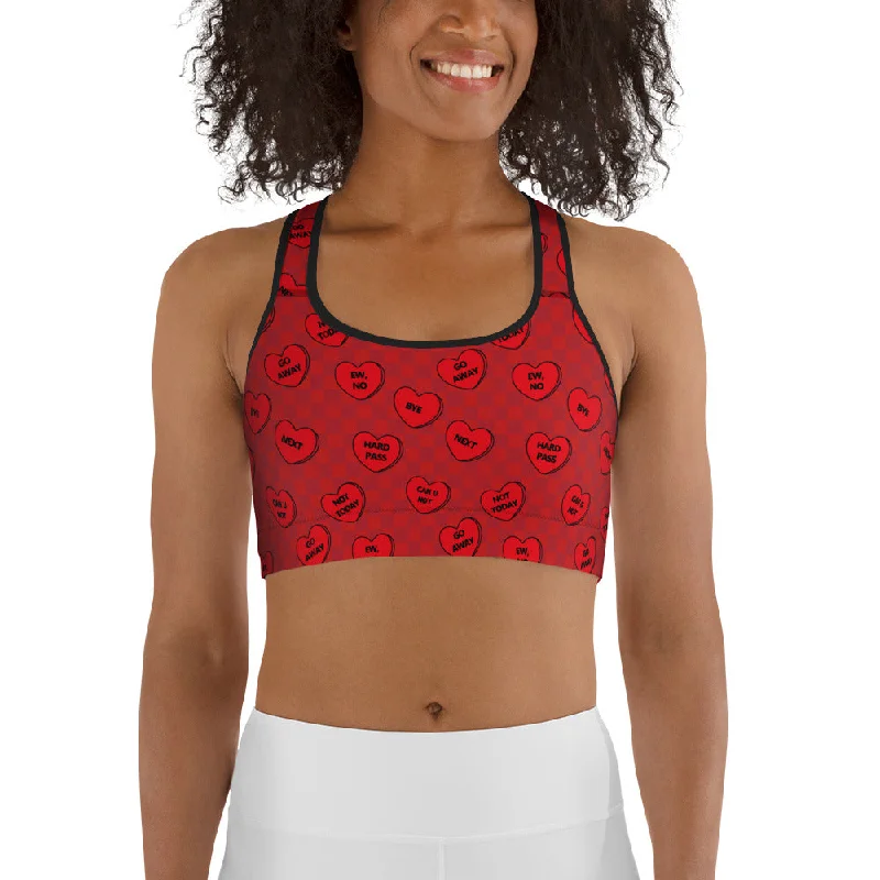 Fashionable And Versatile Sassy Hearts Sports Bra