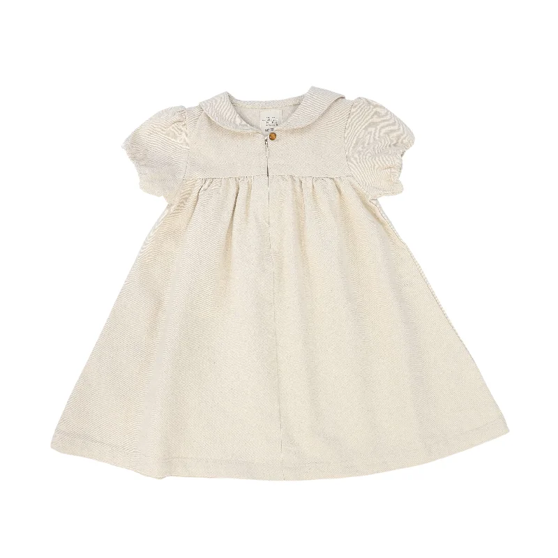 Youthful PLEASE MOM KIDS BIEGE DENIM SAILOR COLLAR DRESS