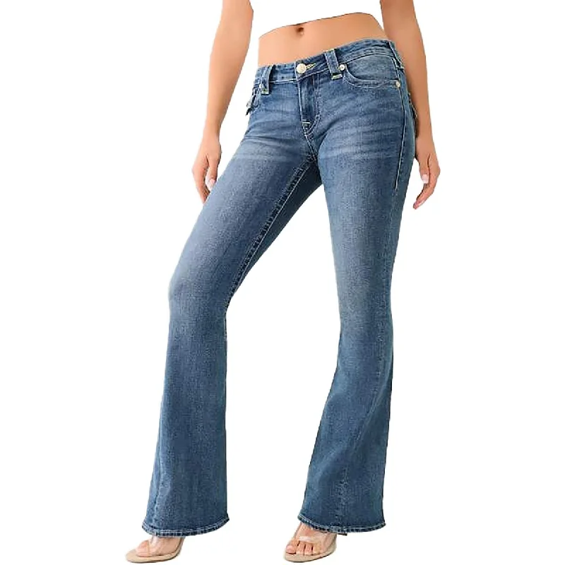 Urban Fashion Joey Womens Pocket Denim Flared Jeans
