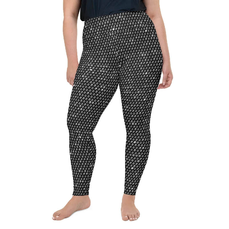Fashion And Simplicity Midnight Bedazzled Print Plus Size Leggings