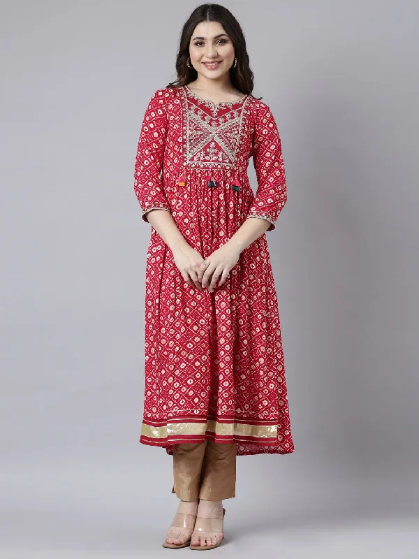 Modern Comfort Neerus Pink Straight Casual Polka Dots Maxi Dresses