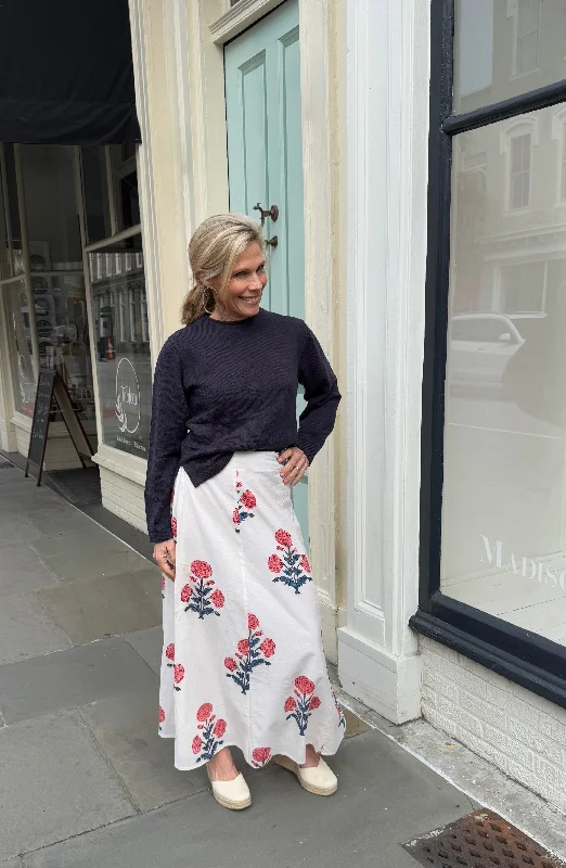 Ethnic Style Hanley Midi Skirt Pink Milos