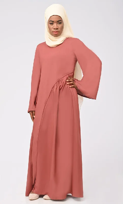 Body Design Rayon Modest Islamic Double Layer Dress For Women-BurlWood