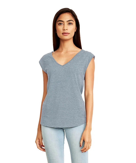 Easy Fashion N5040 - Next Level Ladies Festival Sleeveless V-Neck Tee | Stonewash Denim Easy Fashion N5040 - Next Level Ladies Festival Sleeveless V-Neck Tee | Stonewash Denim