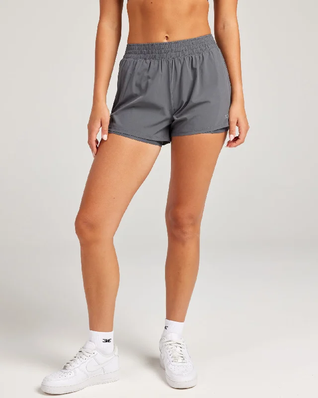 Leisure And Entertainment 2 In 1 Shorts - Grey