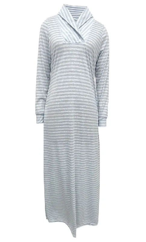 Black And White Style Women's Islamic Jersey Grey And White Stripe Abaya