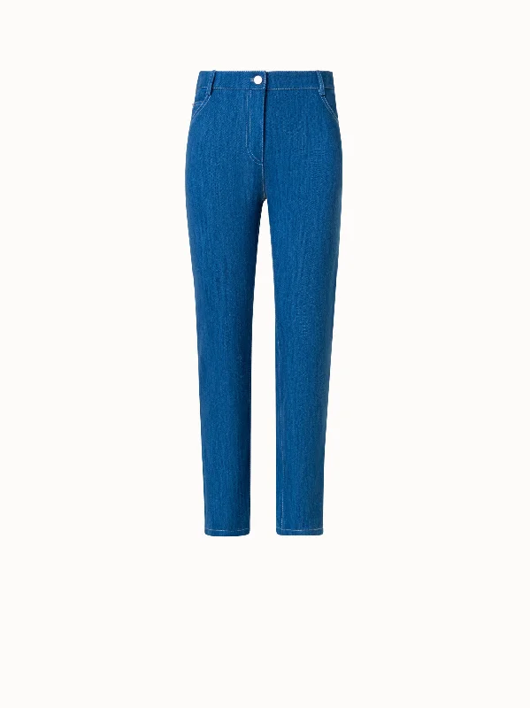Elegant and noble Slim Straight Leg Stretch Denim Pants