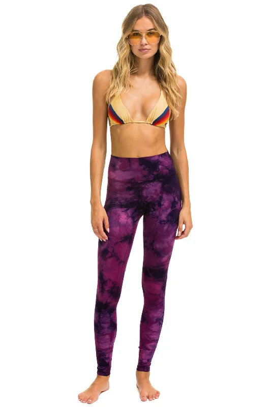Personality Publicity HAND DYED FULL LENGTH HI-RISE LEGGINGS - TIE DYE CRYSTAL ROSE