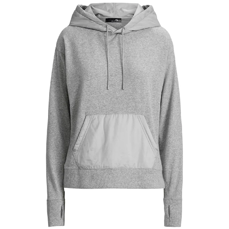 Personal Design Womens Logo Hybrid Jersey Hoodie Light Grey Heather - SS24