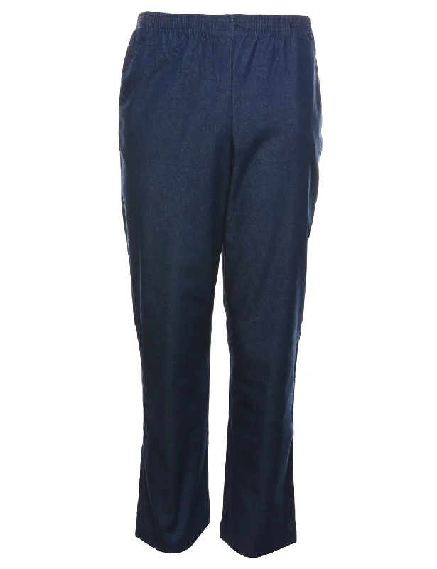 Cozy Fit Alfred Dunner Elasticated Waist Dark Wash Denim Trousers - W28 L29
