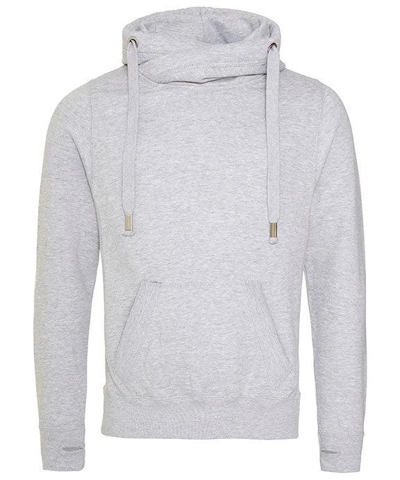 New Design JHA021 - Just Hoods By AWDis Mens Heavyweight Cross Over Neck Hooded Sweatshirt | Heather Grey New Design JHA021 - Just Hoods By AWDis Mens Heavyweight Cross Over Neck Hooded Sweatshirt | Heather Grey
