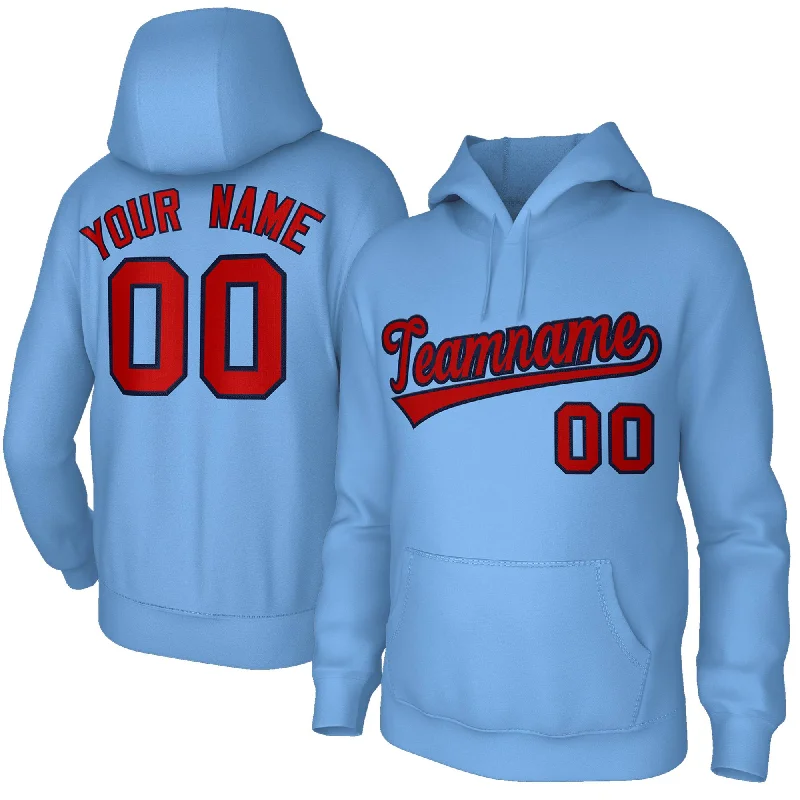 Elegant And Lazy Custom Classic Style Hoodie Athletic Pullover Lt Blue Sweatshirt