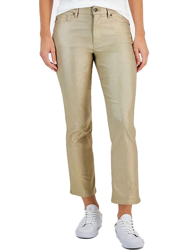 Free Design Plus Womens Metallic High Rise Skinny Jeans