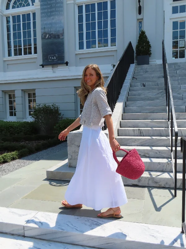Elegant Tailoring Hanley Midi Skirt White