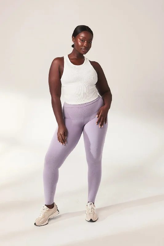 Comfortable Fashion Lightweight Everyday High Waisted Leggings - Mauve