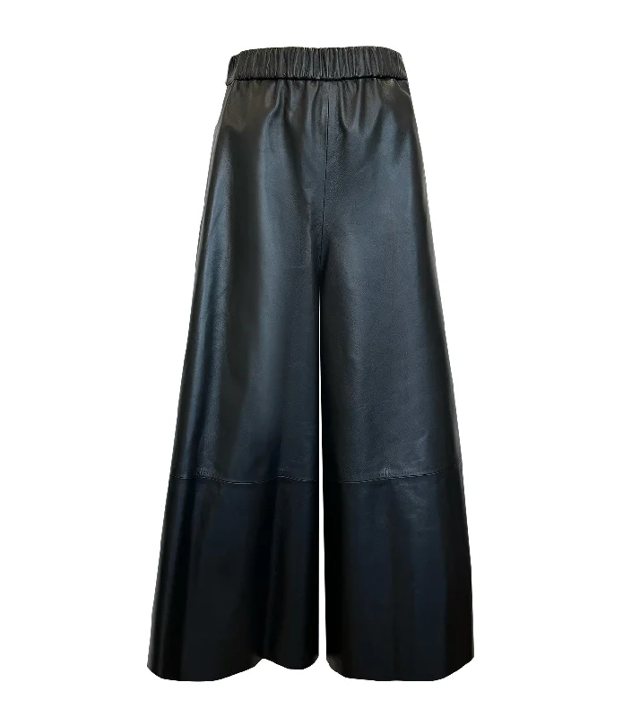 Floral Prints DUSAN Gaucho Pants Leather