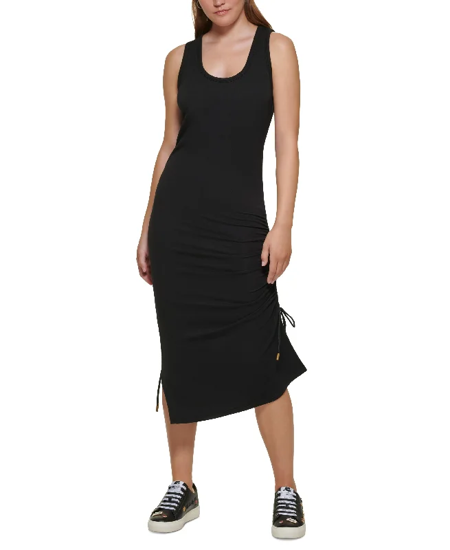 Cozy Fit Karl Lagerfeld Paris Womens Ruched Side Midi Dress