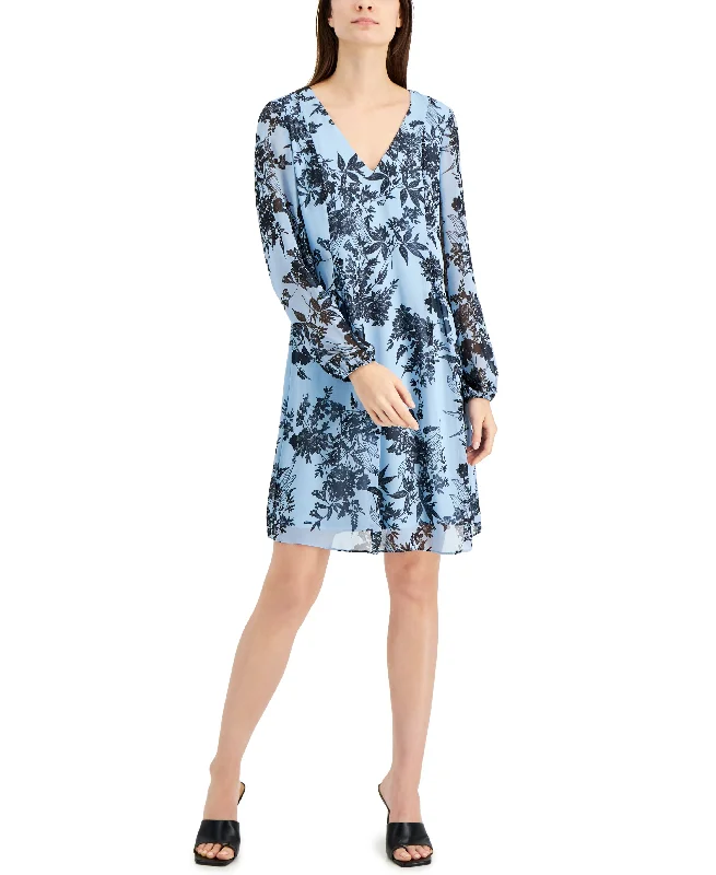 Easygoing Style INC International Concepts Printed Chiffon Shift Dress