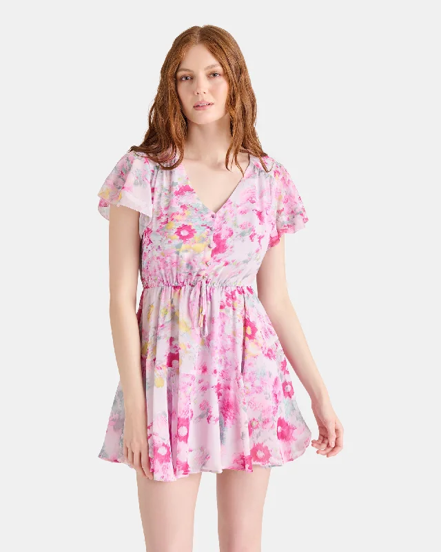 Luxe Comfort KIRSTY DRESS FLORAL PINK MULTI
