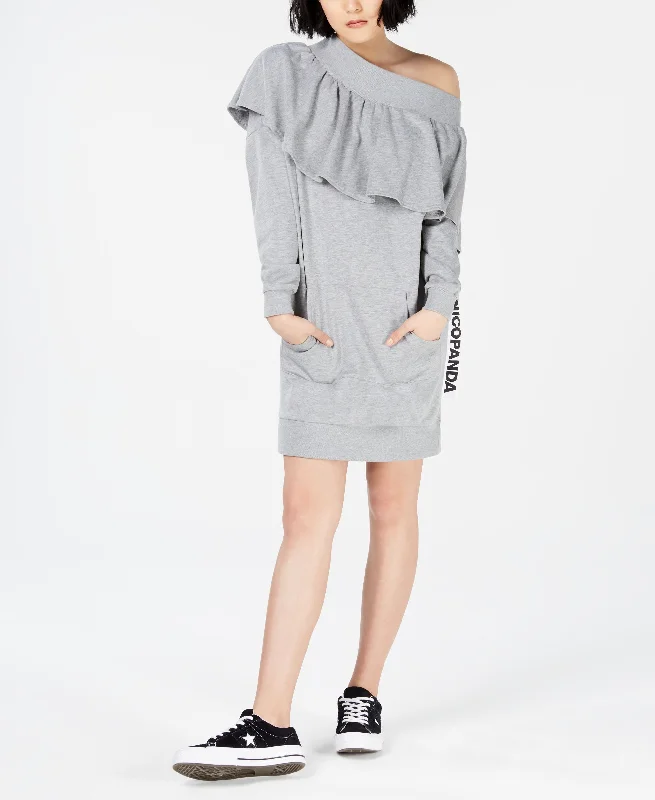 Fashion Touch Nicopanda Off The Shoulder Sweatshirt Dress